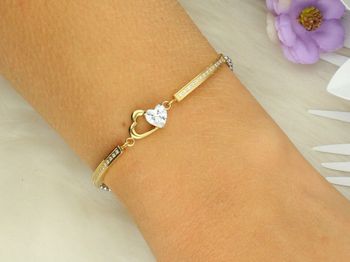 Bransoletka damska Nomination Italy Milleluci z sercem konturem i cyrkoniowym sercem 028021 022. Złocona stal, cyrkonie, regulowana długość, oryginalne opakowanie, certyfikat autentyczności (2).jpg